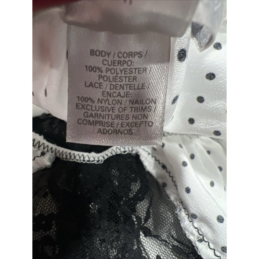 Vtg VICTORIA’S SECRET White Polka Dot  Satin Babydoll Cami Top Fairy Y2k 2000s M - Picture 12 of 12